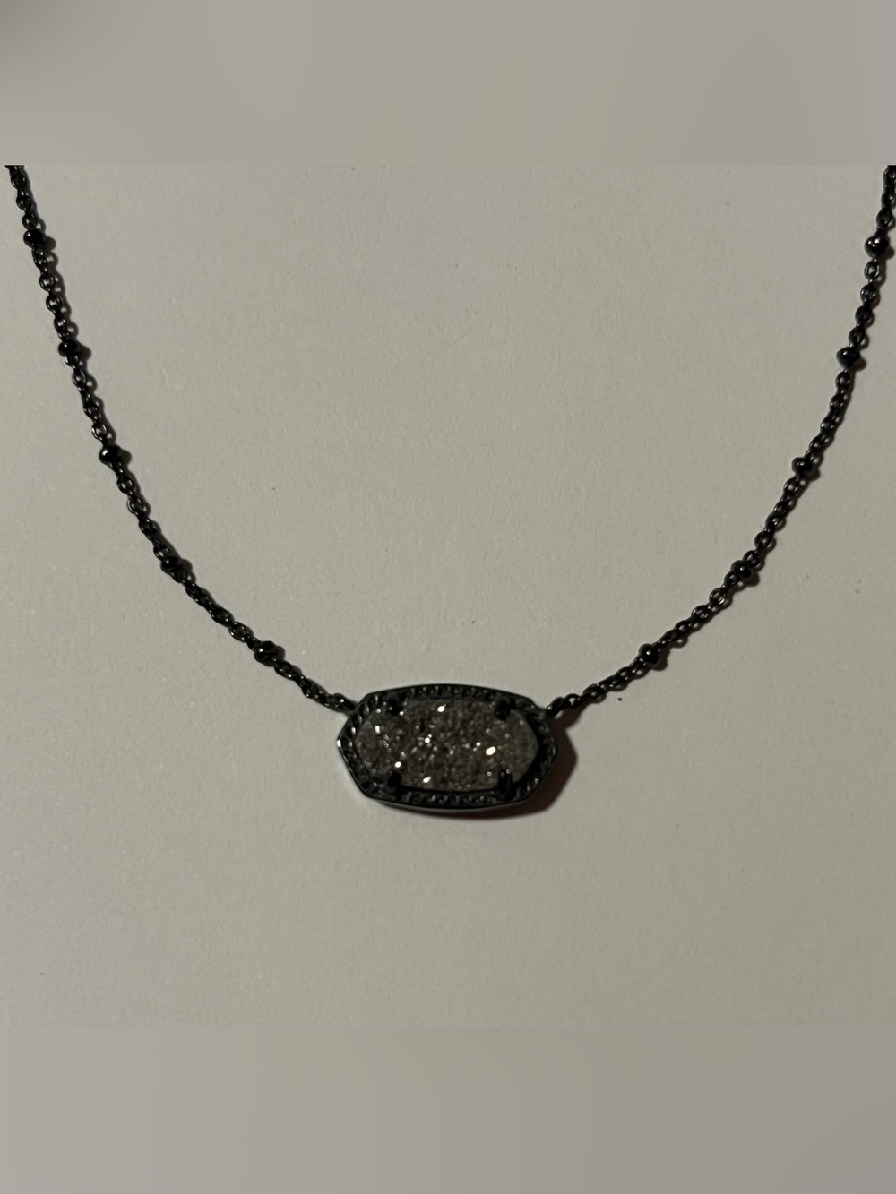 Kendra Scott Black and Gunmetal Druzy Pendant Necklace and Bracelet Set - Picture 4 of 4